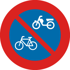 Verboden voor bromfietsers en fietsers te plaatsen