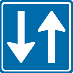 Gebodsbord - twee richtingen