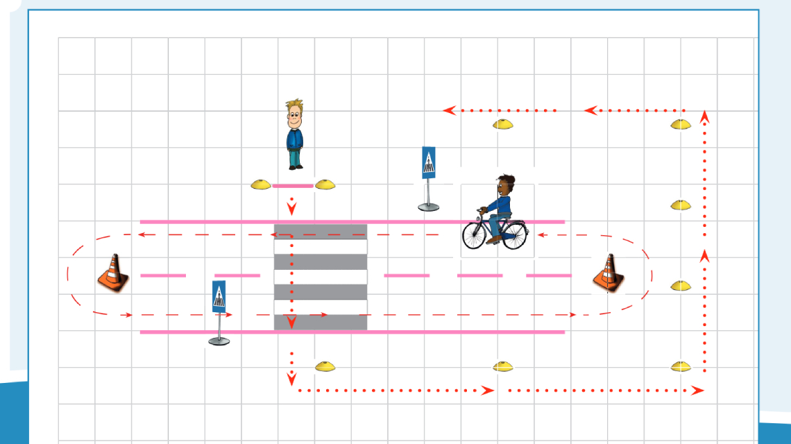 Uitgelichte afbeelding voor lespakket Verkeerskunsten groep 1 en 2 - lopen en oversteken les 2