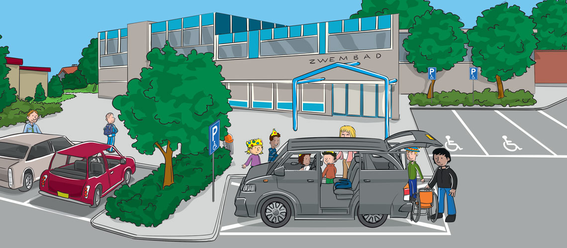 Verkeersplaat Feest in de auto, ga naar de verkeersplaat
