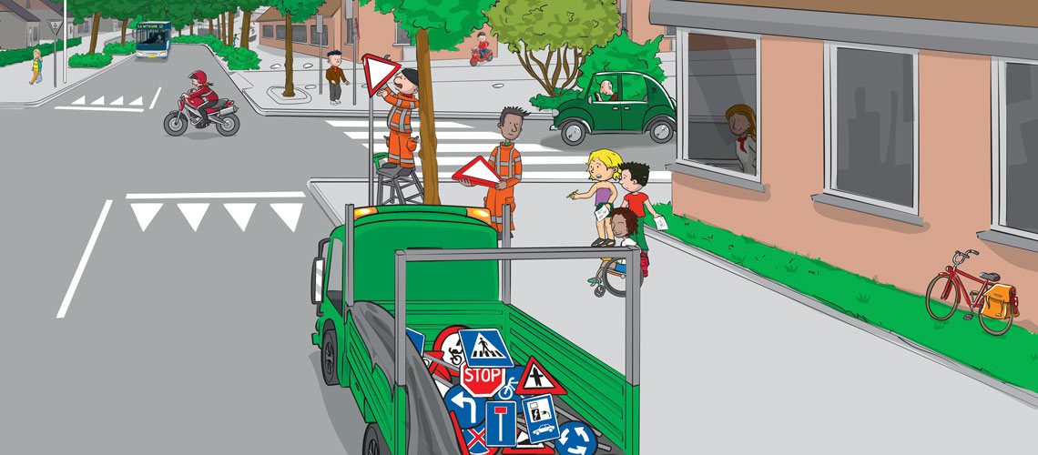 Verkeersplaat Een makkie, ga naar de verkeersplaat