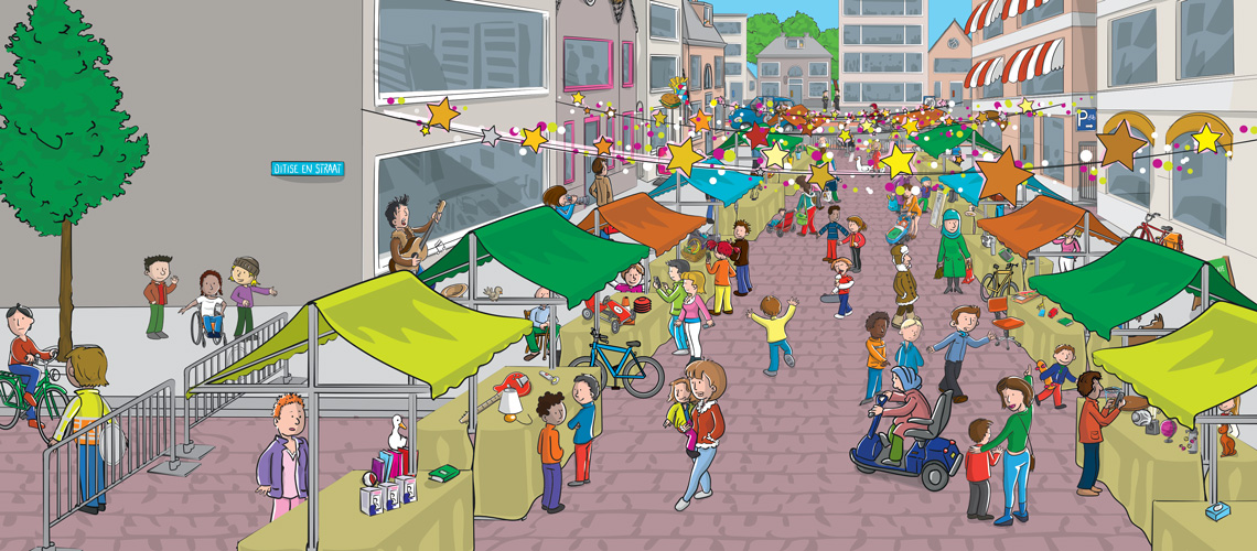 Verkeersplaat Rommelmarkt, ga naar de verkeersplaat